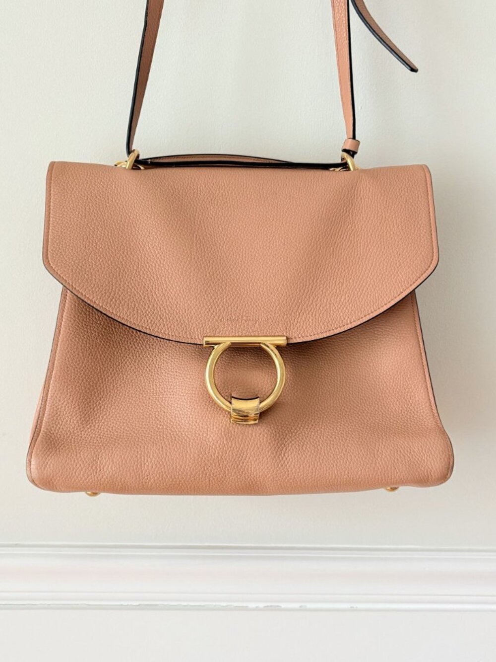 Salvatore Ferragamo Margot Satchel Beige Pink Calfskin Leather - Picture 2 of 8